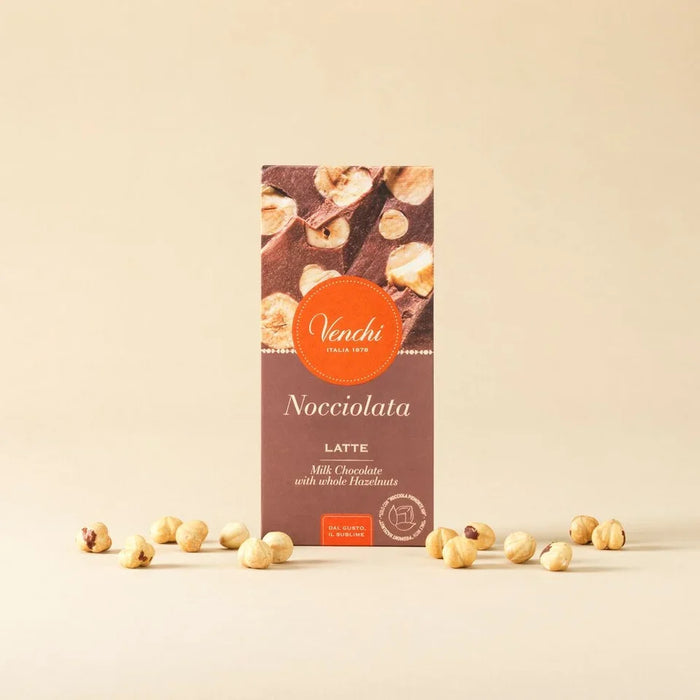 Venchi - Tavoletta Cioccolato al latte nocciolata g 95 - Senza Glutine
