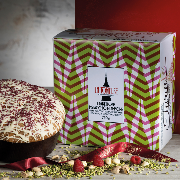 La Torinese - Panettone Pistacchio, Lamponi e Cioccolato Bianco g 750