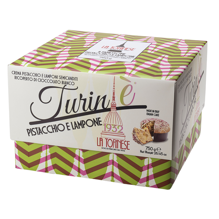 La Torinese - Panettone Pistacchio, Lamponi e Cioccolato Bianco g 750