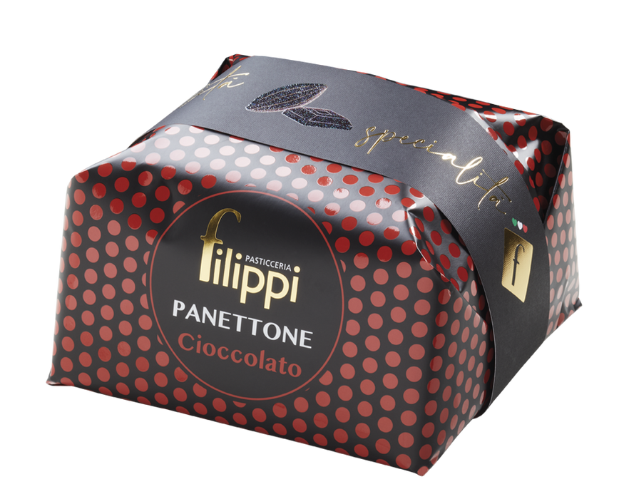 Pasticceria Filippi - Panettone Speciale al Cioccolato Fondente senza Glassa Kg 1