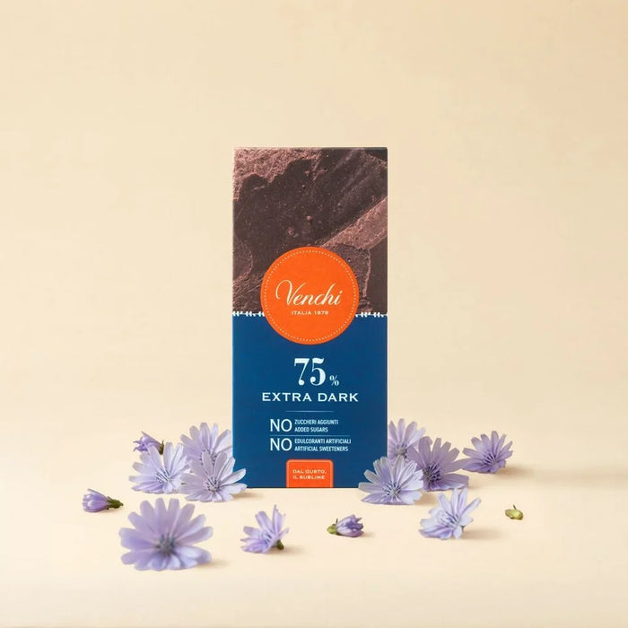 Venchi - Tavoletta cioccolato Extra Fondente 75% no zuccheri aggiunti g 70 - Senza Glutine