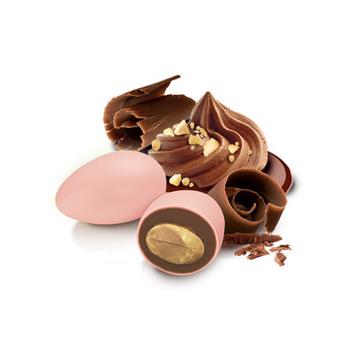 Confetti Papa - Cioccolato e Mandorla g 500 | Cioccogolosone Gusto Gianduia | Colore Rosa (95 pz)