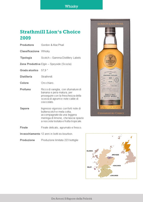 Whisky Strathmill Cask Strength Lion's Choice 2009 Gordon & MacPhail | cl 70 in astuccio