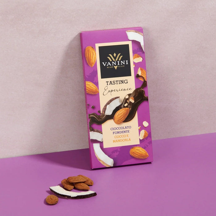 Vanini - Tavoletta Tasting Experience cioccolato fondente, cocco e mandorle g 75 - Senza Glutine