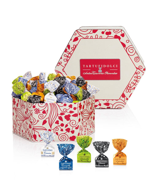 Antica Torroneria Piemontese - Latta Floral Tartufini Assortiti g 400 - Senza glutine