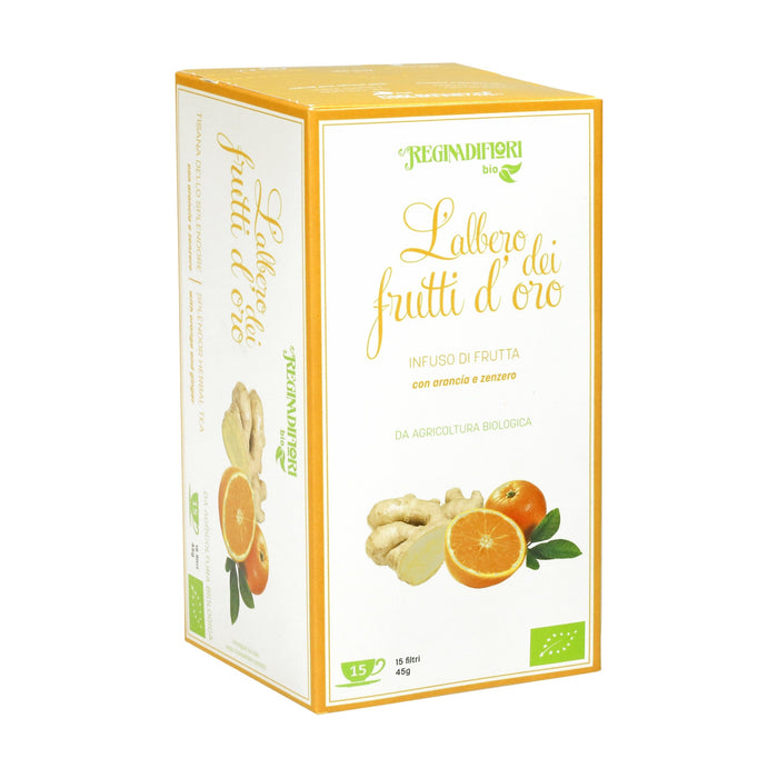 Regina di Fiori - L'Albero dei Frutti d'Oro - Infuso Biologico con Arancia e Zenzero 15 filtri