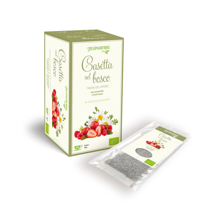 Regina di Fiori - Casetta nel Bosco -Tisana Biologica con camomilla e frutti rossi 15 filtri