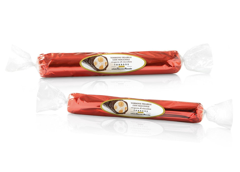 Antica Torroneria Piemontese - Torrone Friabile con Nocciole Ricoperto di Cioccolato g 150 - Senza glutine