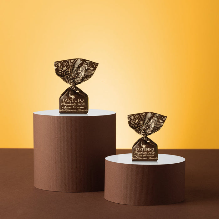 Antica Torroneria Piemontese - Tartufini Fondenti 70% e Fave di Cacao Kg 1 - Senza Glutine